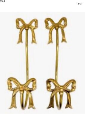 Vintage brass bow tie backs